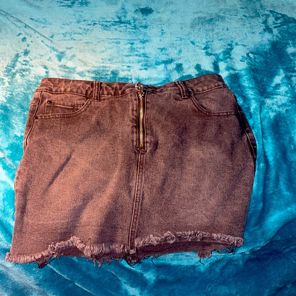 Black mini skirt fringed